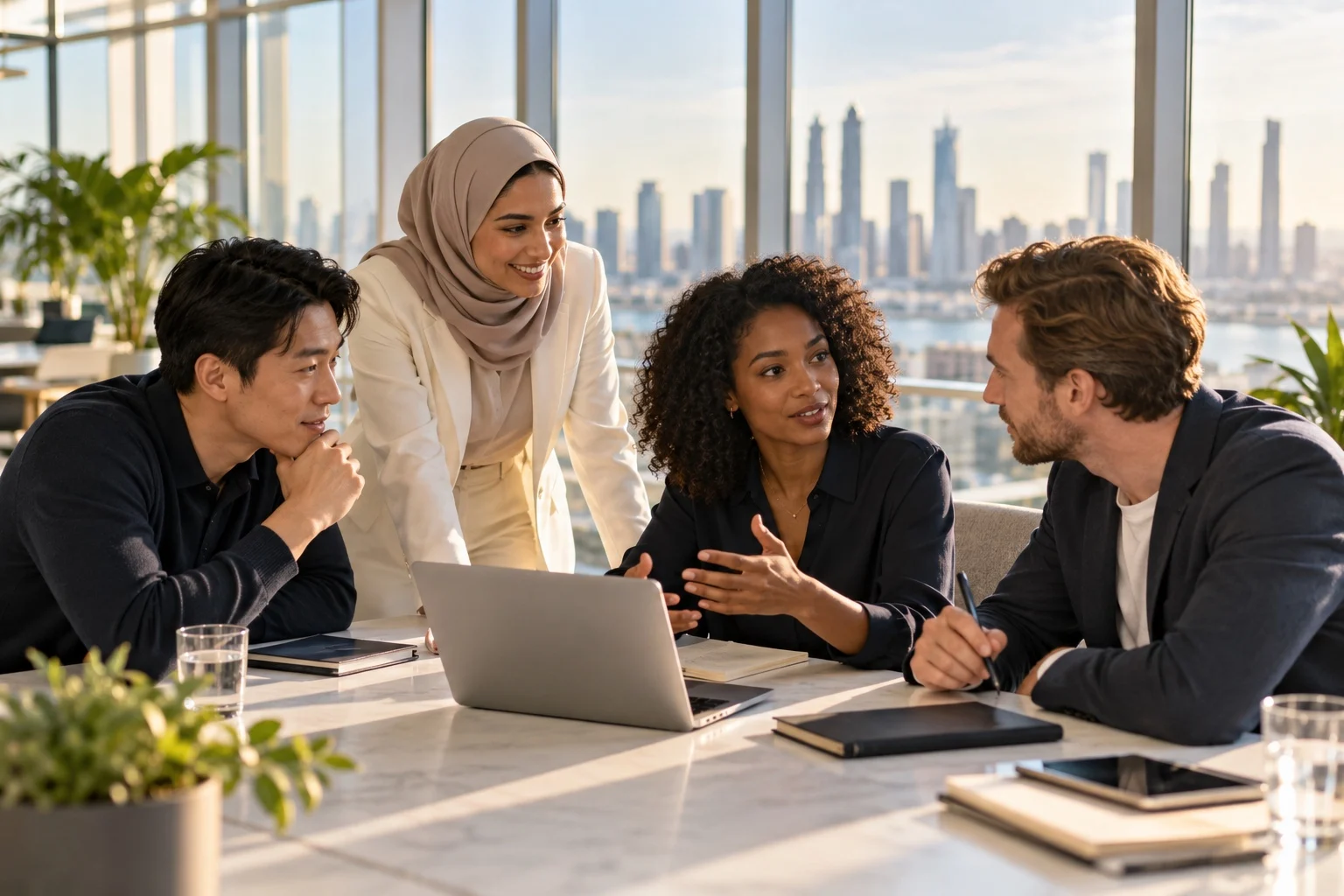 A diverse group of enterprise leaders working together on technology strategy